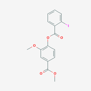 molecular formula C16H13IO5 B309040 Methyl 4-[(2-iodobenzoyl)oxy]-3-methoxybenzoate 