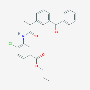molecular formula C26H24ClNO4 B309043 Propyl 3-{[2-(3-benzoylphenyl)propanoyl]amino}-4-chlorobenzoate 