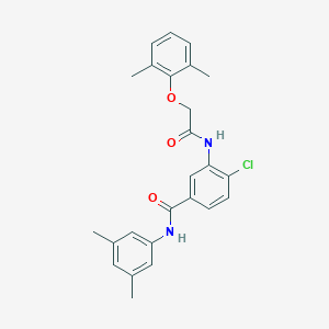 molecular formula C25H25ClN2O3 B309044 4-chloro-3-{[(2,6-dimethylphenoxy)acetyl]amino}-N-(3,5-dimethylphenyl)benzamide 