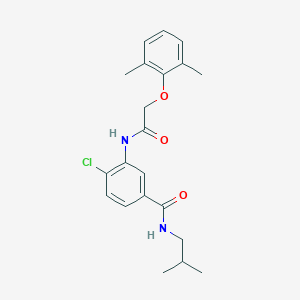molecular formula C21H25ClN2O3 B309046 4-chloro-3-{[(2,6-dimethylphenoxy)acetyl]amino}-N-isobutylbenzamide 