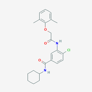 molecular formula C23H27ClN2O3 B309048 4-chloro-N-cyclohexyl-3-{[(2,6-dimethylphenoxy)acetyl]amino}benzamide 