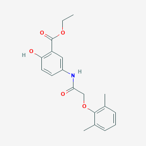 molecular formula C19H21NO5 B309049 Ethyl 5-{[(2,6-dimethylphenoxy)acetyl]amino}-2-hydroxybenzoate 