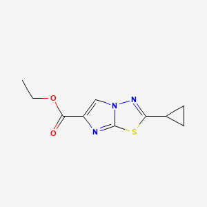 molecular formula C10H11N3O2S B3090501 Ethyl 2-cyclopropylimidazo[2,1-b][1,3,4]thiadiazole-6-carboxylate CAS No. 1211742-78-7