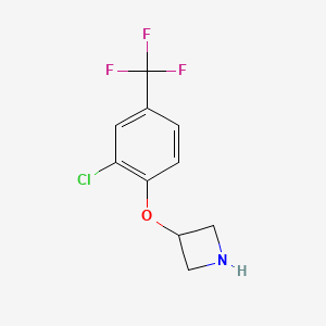 molecular formula C10H9ClF3NO B3090504 Azetidine,3-[2-chloro-4-(trifluoromethyl)phenoxy]- CAS No. 1211875-94-3