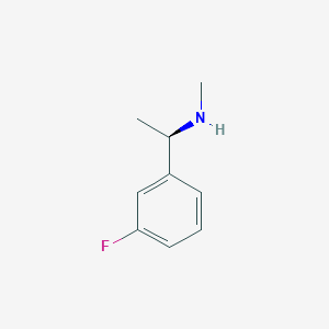 molecular formula C9H12FN B3090529 (R)-N-[1-(3-氟苯基)乙基]甲胺 CAS No. 1212124-79-2