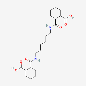 molecular formula C22H36N2O6 B3090532 2-{[(6-{[(2-Carboxycyclohexyl)carbonyl]amino}hexyl)amino]carbonyl}cyclohexanecarboxylic acid CAS No. 1212126-96-9