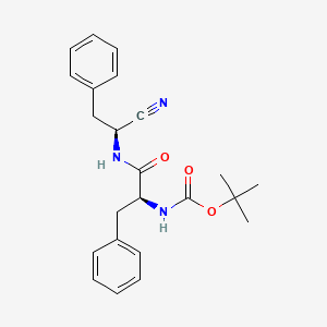 molecular formula C23H27N3O3 B3090548 tert-Butyl (s)-1-((s)-1-cyano-2-phenylethylamino)-1-oxo-3-phenylpropan-2-ylcarbamate CAS No. 1212136-72-5