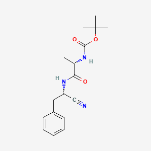 molecular formula C17H23N3O3 B3090555 Tert-butyl (S)-1-((S)-1-cyano-2-phenylethylamino)-1-oxopropan-2-ylcarbamate CAS No. 1212138-24-3