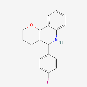molecular formula C18H18FNO B3090568 5-(4-Fluoro-phenyl)-3,4,4a,5,6,10b-hexahydro-2H-pyrano[3,2-c]quinoline CAS No. 1212160-10-5
