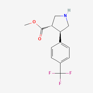 molecular formula C13H14F3NO2 B3090573 Trans-methyl 4-(4-(trifluoromethyl)phenyl)pyrrolidine-3-carboxylate CAS No. 1212257-11-8