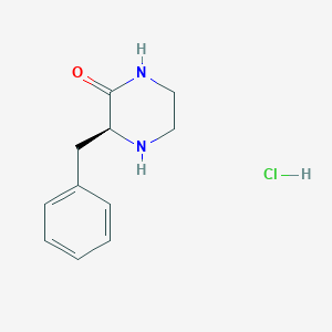 molecular formula C11H15ClN2O B3090587 (3S)-3-Benzyl-2-piperazinone hydrochloride CAS No. 1212300-41-8