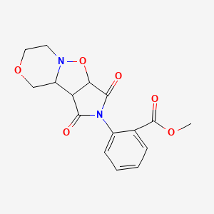molecular formula C16H16N2O6 B3090593 methyl 2-(1,3-dioxooctahydro-2H-pyrrolo[3',4':4,5]isoxazolo[3,2-c][1,4]oxazin-2-yl)benzenecarboxylate CAS No. 1212313-15-9