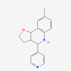 molecular formula C17H18N2O B3090608 8-Methyl-4-pyridin-4-yl-2,3,3a,4,5,9b-hexahydro-furo[3,2-c]quinoline CAS No. 1212329-85-5