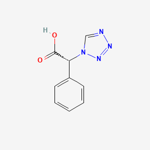 molecular formula C9H8N4O2 B3090615 (2R)-2-phenyl-2-(tetrazol-1-yl)acetic acid CAS No. 1212350-00-9