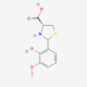 molecular formula C11H13NO4S B3090630 (4R)-2-(2-hydroxy-3-methoxyphenyl)-1,3-thiazolidine-4-carboxylic acid CAS No. 1212457-37-8