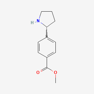 molecular formula C12H15NO2 B3090703 4-((2R)吡咯烷-2-基)苯甲酸甲酯 CAS No. 1213131-85-1