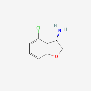 molecular formula C8H8ClNO B3090711 (3S)-4-Chloro-2,3-dihydrobenzo[b]furan-3-ylamine CAS No. 1213135-36-4
