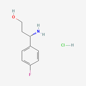 molecular formula C9H13ClFNO B3090724 (S)-3-Amino-3-(4-fluoro-phenyl)-propan-1-ol hydrochloride CAS No. 1213160-13-4