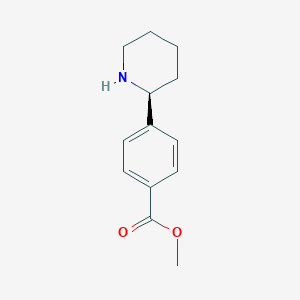 molecular formula C13H17NO2 B3090736 (S)-Methyl 4-(piperidin-2-YL)benzoate CAS No. 1213455-84-5