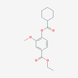 molecular formula C17H22O5 B309078 Ethyl 4-[(cyclohexylcarbonyl)oxy]-3-methoxybenzoate 