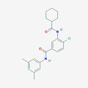 molecular formula C22H25ClN2O2 B309079 4-chloro-3-[(cyclohexylcarbonyl)amino]-N-(3,5-dimethylphenyl)benzamide 