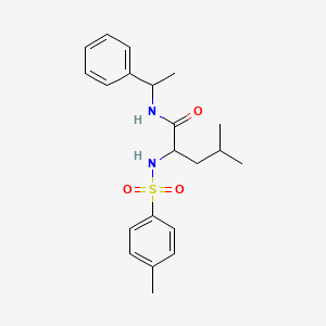 molecular formula C21H28N2O3S B3090815 4-甲基-2-[(4-甲基苯基)磺酰氨基]-N-(1-苯乙基)戊酰胺 CAS No. 1214160-37-8