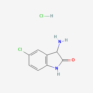 molecular formula C8H8Cl2N2O B3090823 3-amino-5-chloro-1,3-dihydro-2H-indol-2-one hydrochloride CAS No. 1214187-61-7