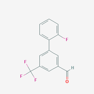 molecular formula C14H8F4O B3090845 2'-Fluoro-3-(trifluoromethyl)biphenyl-5-carboxaldehyde CAS No. 1214323-61-1