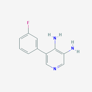molecular formula C11H10FN3 B3090897 5-(3-氟苯基)吡啶-3,4-二胺 CAS No. 1214358-61-8