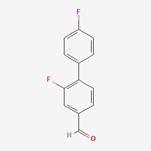 molecular formula C13H8F2O B3090902 3-Fluoro-4-(4-fluorophenyl)benzaldehyde CAS No. 1214361-83-7