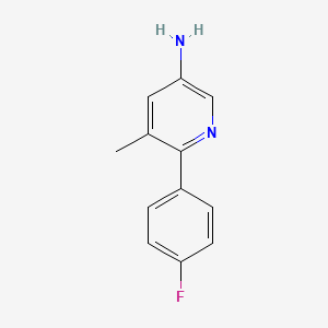molecular formula C12H11FN2 B3090920 6-(4-Fluorophenyl)-5-methylpyridin-3-amine CAS No. 1214365-35-1