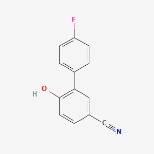 molecular formula C13H8FNO B3090938 4'-Fluoro-6-hydroxy-[1,1'-biphenyl]-3-carbonitrile CAS No. 1214379-86-8