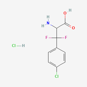 molecular formula C9H9Cl2F2NO2 B3090963 3-(4-Chlorophenyl)-3,3-difluoro-DL-alanine hydrochloride CAS No. 1214699-21-4