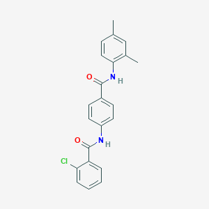 molecular formula C22H19ClN2O2 B309098 2-chloro-N-{4-[(2,4-dimethylanilino)carbonyl]phenyl}benzamide 