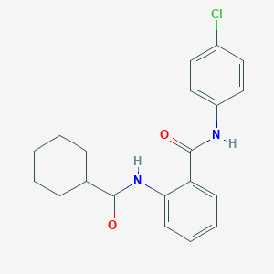 molecular formula C20H21ClN2O2 B309101 N-(4-chlorophenyl)-2-[(cyclohexylcarbonyl)amino]benzamide 
