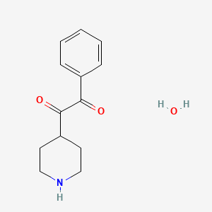molecular formula C13H17NO3 B3091014 1-Phenyl-2-(piperidin-4-yl)ethane-1,2-dione hydrate CAS No. 1215497-27-0
