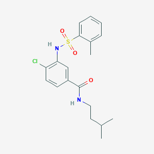 molecular formula C19H23ClN2O3S B309102 4-chloro-N-isopentyl-3-{[(2-methylphenyl)sulfonyl]amino}benzamide 