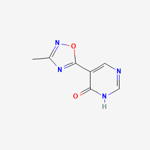 molecular formula C7H6N4O2 B3091025 5-(3-methyl-1,2,4-oxadiazol-5-yl)pyrimidin-4(3H)-one CAS No. 1215565-05-1