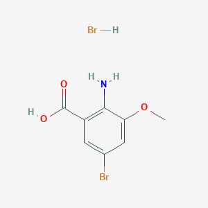 molecular formula C8H9Br2NO3 B3091041 2-Amino-5-bromo-3-methoxybenzoic acid hydrobromide CAS No. 1215634-37-9