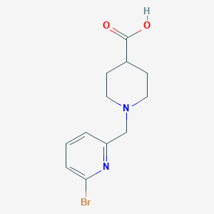 molecular formula C12H15BrN2O2 B3091051 1-[(6-溴吡啶-2-基)甲基]哌啶-4-羧酸 CAS No. 1215838-59-7