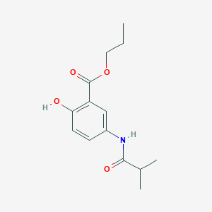 molecular formula C14H19NO4 B309106 Propyl 2-hydroxy-5-(isobutyrylamino)benzoate 