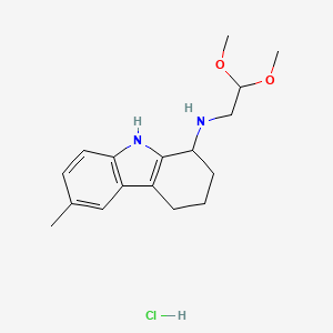 molecular formula C17H25ClN2O2 B3091068 盐酸 N-(2,2-二甲氧基乙基)-6-甲基-2,3,4,9-四氢-1H-咔唑-1-胺 CAS No. 121594-09-0