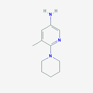 molecular formula C11H17N3 B3091095 5-Methyl-6-(piperidin-1-yl)pyridin-3-amine CAS No. 1216227-43-8