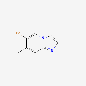 molecular formula C9H9BrN2 B3091109 6-Bromo-2,7-dimethylimidazo[1,2-a]pyridine CAS No. 1216285-07-2