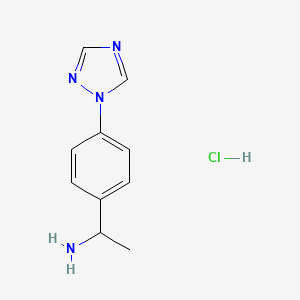 molecular formula C10H13ClN4 B3091121 1-[4-(1H-1,2,4-Triazol-1-yl)phenyl]ethanamine hydrochloride CAS No. 1216490-04-8