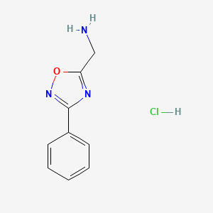 molecular formula C9H10ClN3O B3091153 (3-Phenyl-1,2,4-Oxadiazol-5-Yl)Methanamine Hydrochloride CAS No. 1216872-37-5