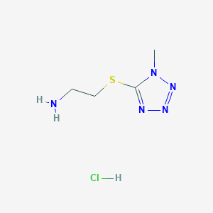 molecular formula C4H10ClN5S B3091161 盐酸{2-[(1-甲基-1H-四唑-5-基)硫代]乙基}胺 CAS No. 1216894-97-1
