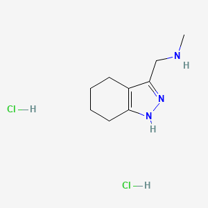 molecular formula C9H17Cl2N3 B3091166 N-甲基-1-(4,5,6,7-四氢-1H-吲唑-3-基)甲胺二盐酸盐 CAS No. 1216920-41-0