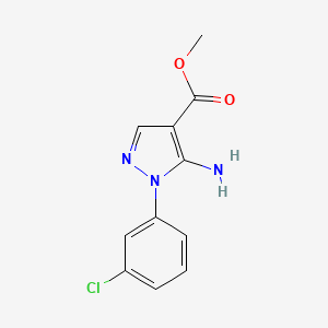 molecular formula C11H10ClN3O2 B3091176 Methyl 5-amino-1-(3-chlorophenyl)-1H-pyrazole-4-carboxylate CAS No. 121716-20-9