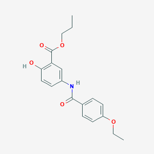 molecular formula C19H21NO5 B309118 Propyl 5-[(4-ethoxybenzoyl)amino]-2-hydroxybenzoate 
